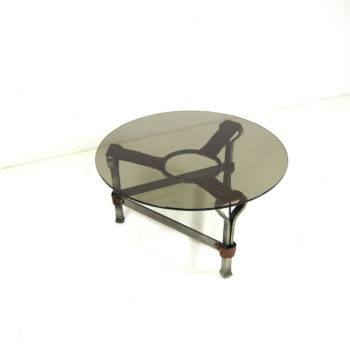 1960's brutalist coffee table by Jacques Adnet