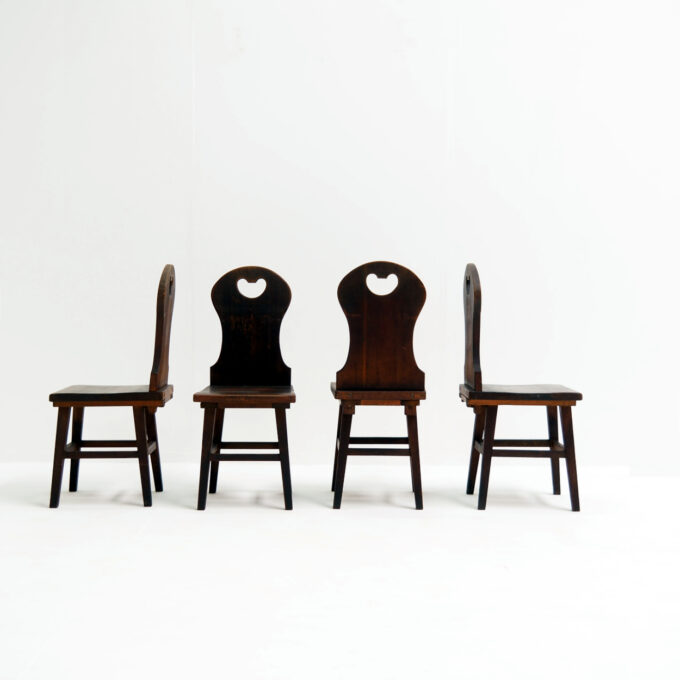 Set of Solid Oak "Farm- or Mountain Chairs" from the Netherlands - Image 2