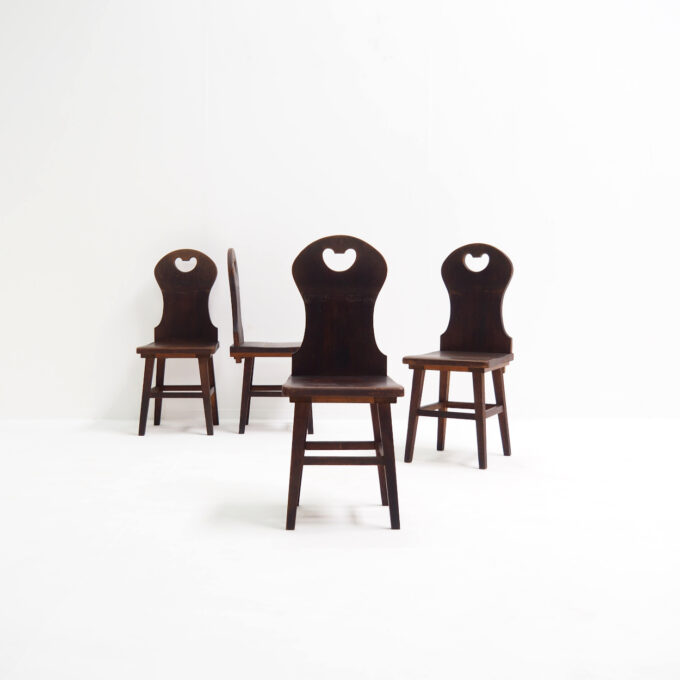 Set of Solid Oak "Farm- or Mountain Chairs" from the Netherlands - Image 3