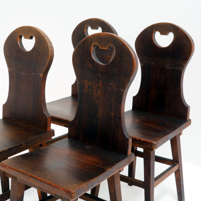 Set of Solid Oak "Farm- or Mountain Chairs" from the Netherlands - Image 4