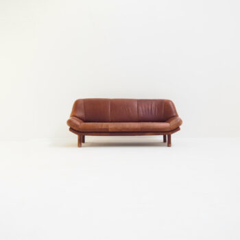 3-Seater Sofa with Great Patina in Brown Leather Upholstery