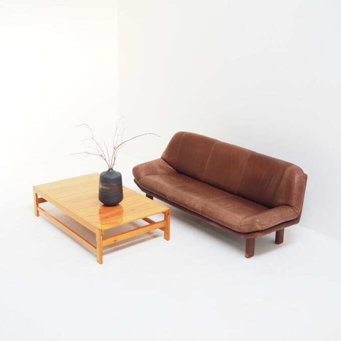 3-Seater Sofa with Great Patina in Brown Leather Upholstery - Image 2