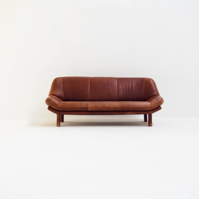 3-Seater Sofa with Great Patina in Brown Leather Upholstery - Image 3