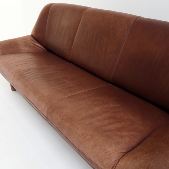 3-Seater Sofa with Great Patina in Brown Leather Upholstery - Image 4