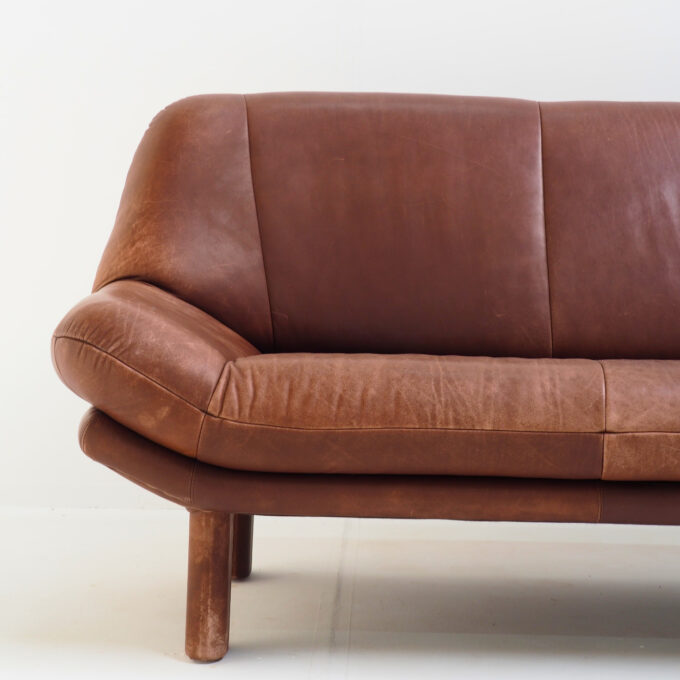 3-Seater Sofa with Great Patina in Brown Leather Upholstery - Image 5