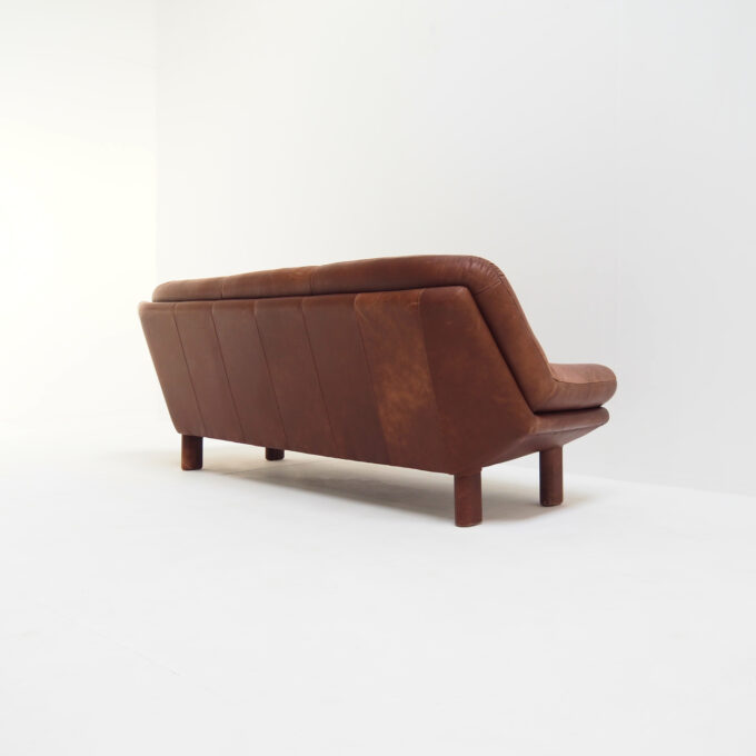3-Seater Sofa with Great Patina in Brown Leather Upholstery - Image 6