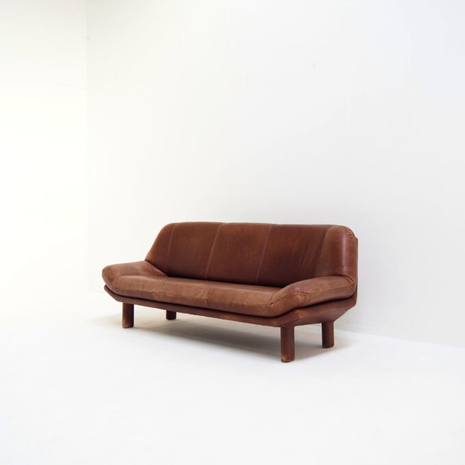 3-Seater Sofa with Great Patina in Brown Leather Upholstery - Image 7