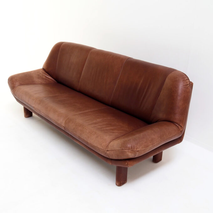 3-Seater Sofa with Great Patina in Brown Leather Upholstery - Image 8