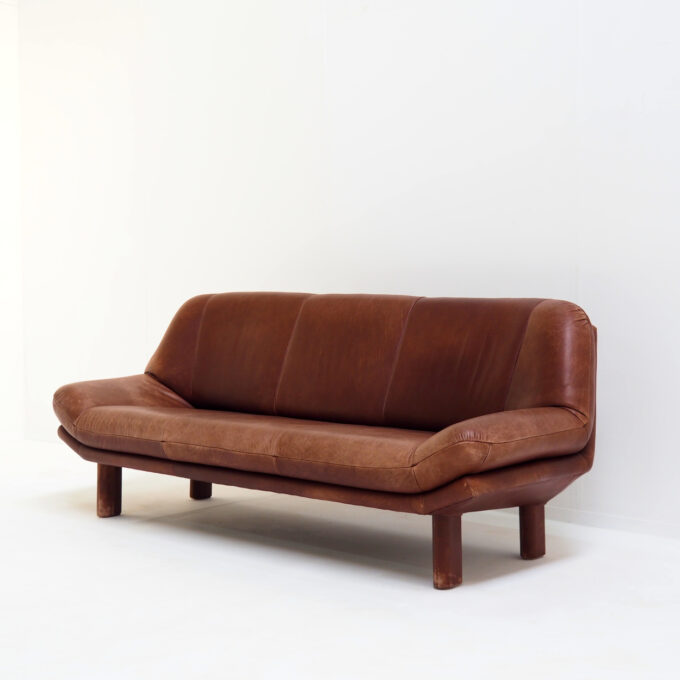 3-Seater Sofa with Great Patina in Brown Leather Upholstery - Image 9